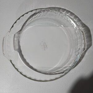 Vintage Anchor Hocking Fire King 10” Glass Crimped Edge Pie Plate #470